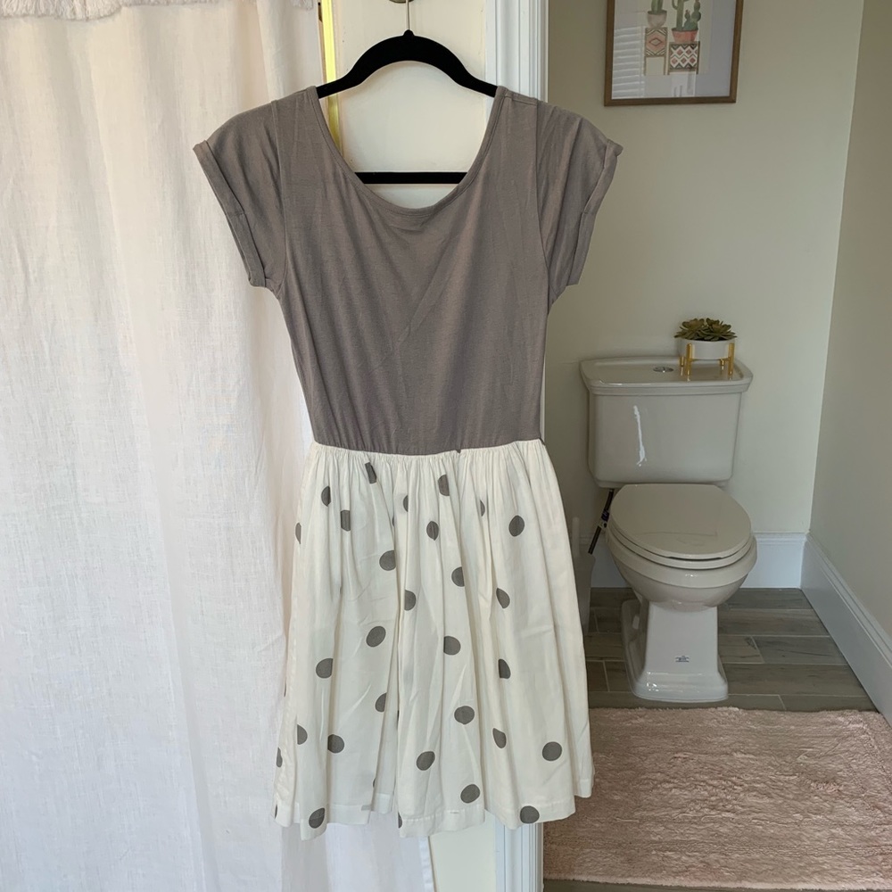 Macy’s Grey and Polka Dot Dress
